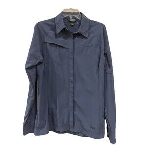 Outdoor Research  Women’s LS Ferrosi  Snap Front Hiking Shirt Nylon Large Blue